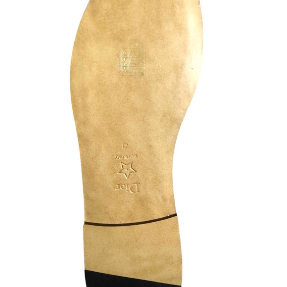 CHRISTIAN DIOR  Suede Goatskin Shearling Embroidered Dway Slide Sandals 41 Cooki - Picture 10 of 12